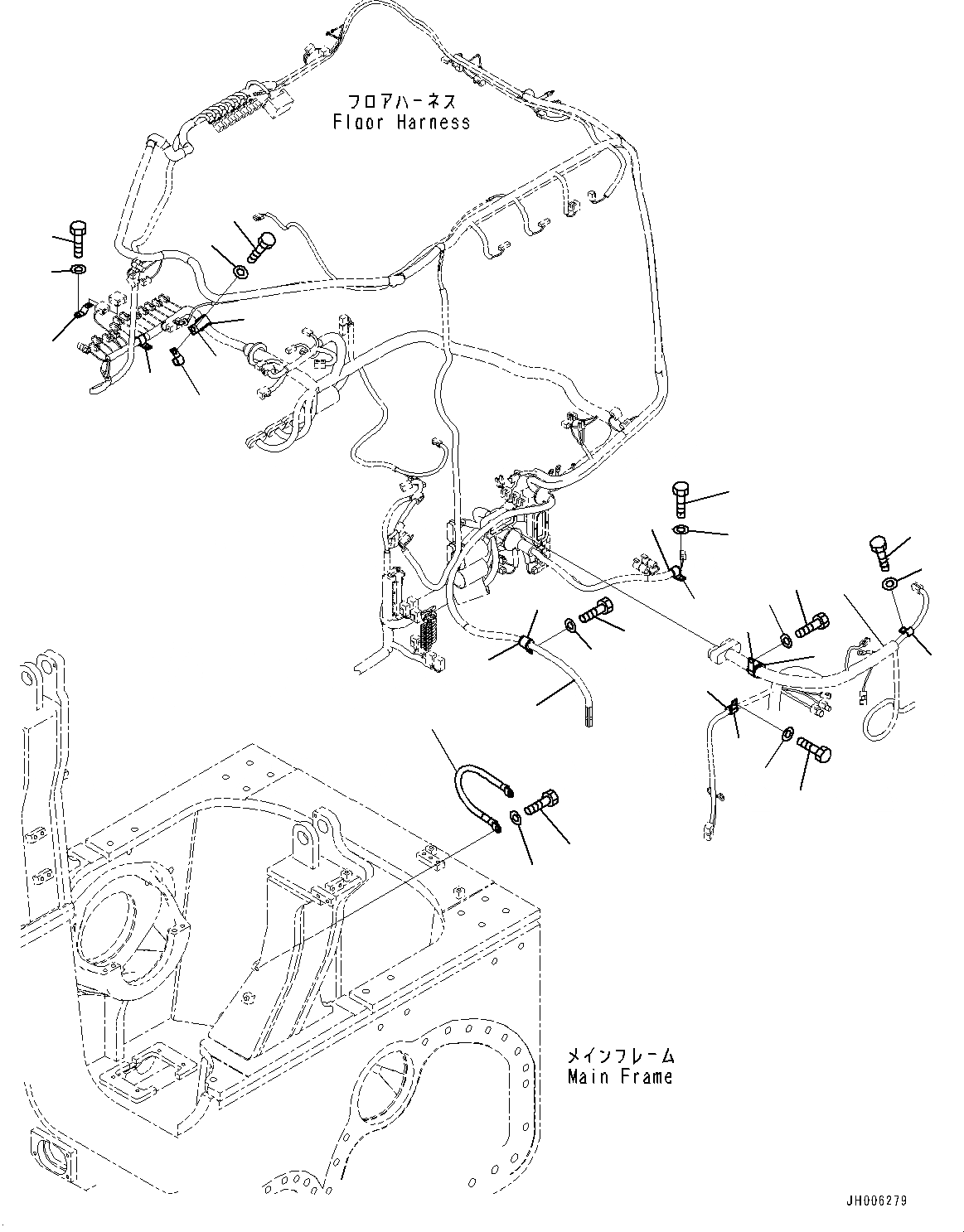 Схема запчастей Komatsu D155AX-7 - ПОЛ ПРОВОДКА КОМПОНЕНТЫ, (/) (№9-) ПОЛ ПРОВОДКА КОМПОНЕНТЫ, ДЛЯ IB СПЕЦ-ЯIFICATION