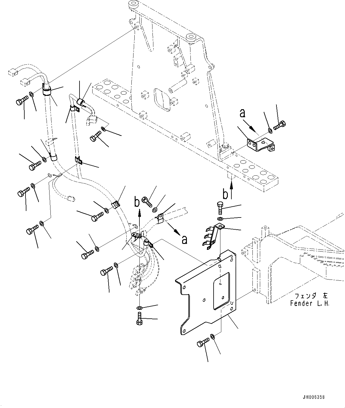 Схема запчастей Komatsu D155AX-7 - КРЫЛО, ОСНОВН. ПРОВОДКА (/) (№9-) КРЫЛО, ВЫСОК. ЕМК. АККУМУЛЯТОР