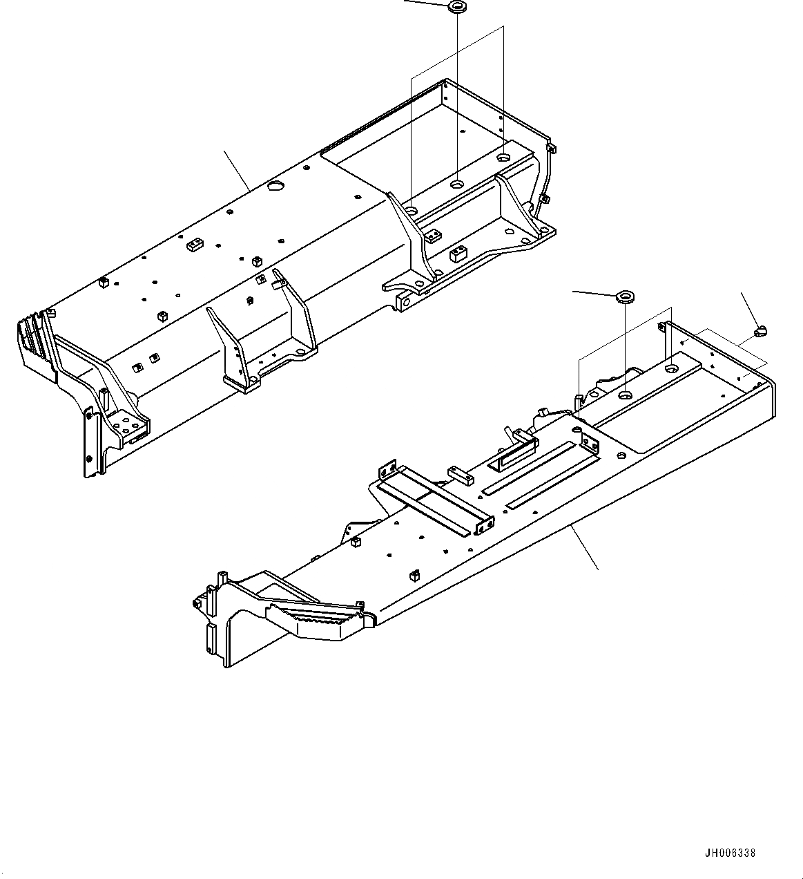 Схема запчастей Komatsu D155AX-7 - КРЫЛО, КРЫЛО, ЛЕВ. И ПРАВ. (№9-) КРЫЛО, ВЫСОК. ЕМК. АККУМУЛЯТОР