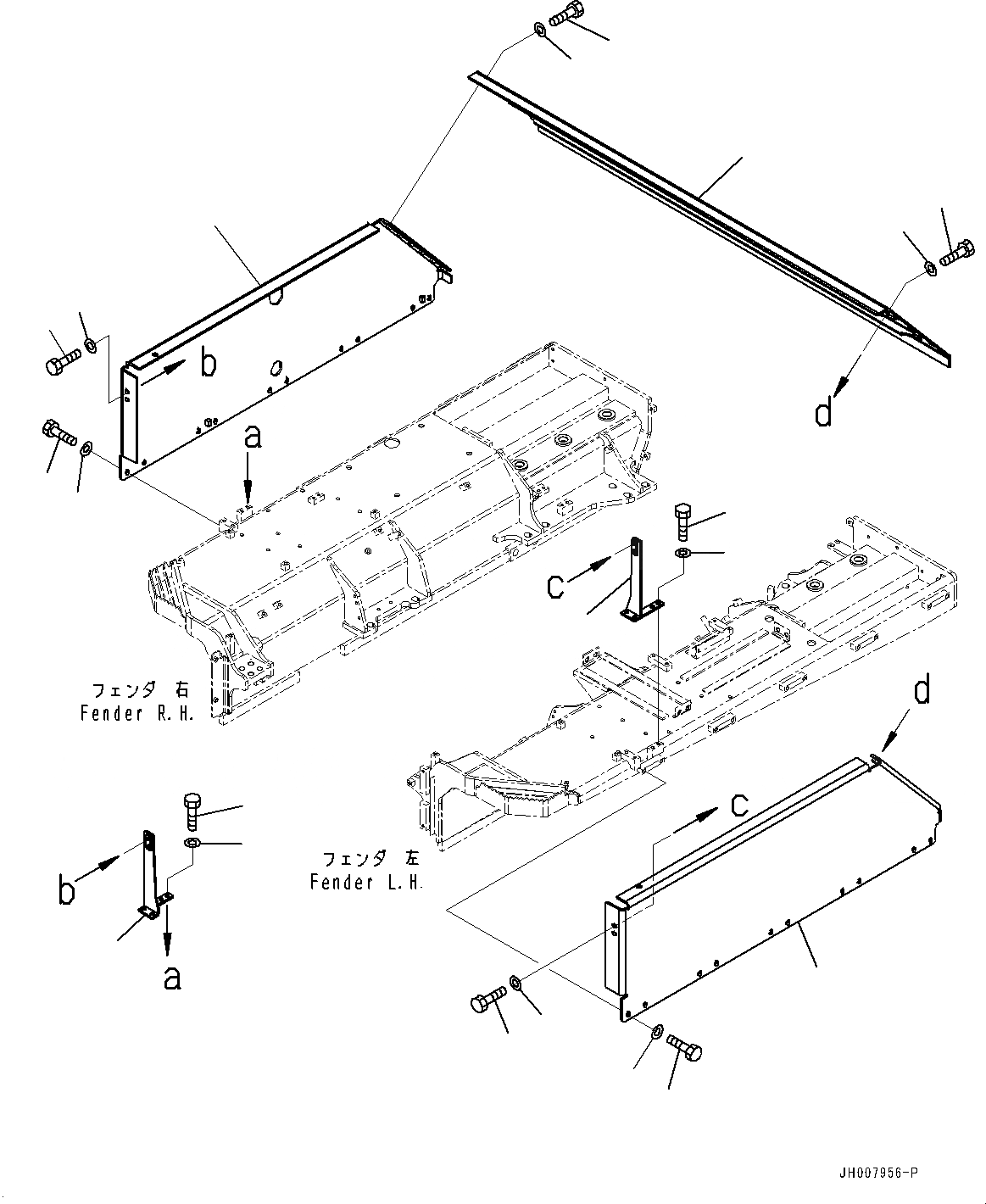 Схема запчастей Komatsu D155AX-7 - ГИДР. БАК. ЧАСТИ КОРПУСА (№9-) ГИДР. БАК. ЧАСТИ КОРПУСА