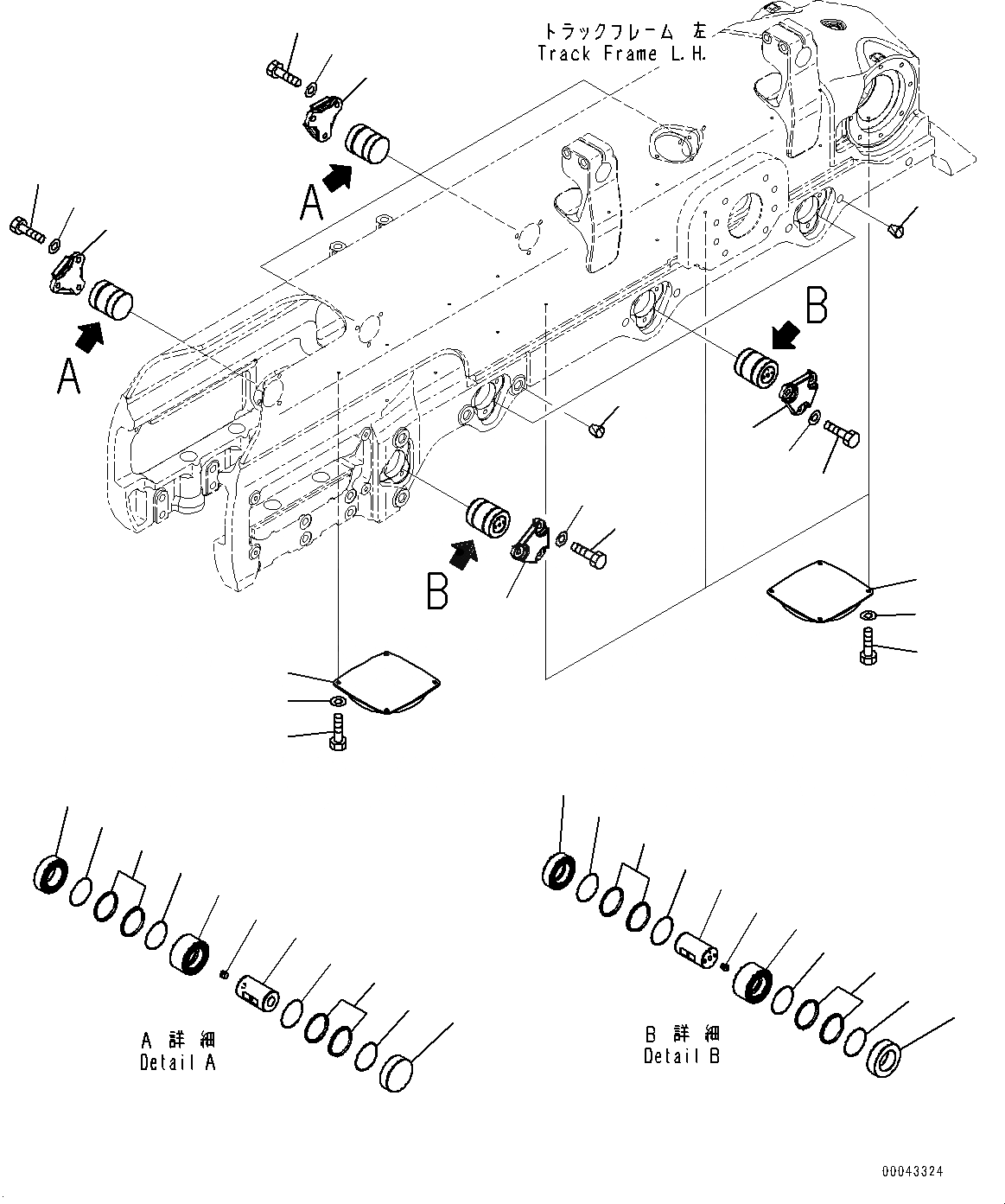 Схема запчастей Komatsu D155AX-7 - ГУСЕНИЧНАЯ РАМА, ТЕЛЕЖКА КРЕПЛЕНИЕ, ЛЕВ. (№9-) ГУСЕНИЧНАЯ РАМА, С ПОЛН. LENGTH ЗАЩИТА ОПОРНЫХ КАТКОВ, ДЛЯ LANDFILL СПЕЦ-ЯIFICATION