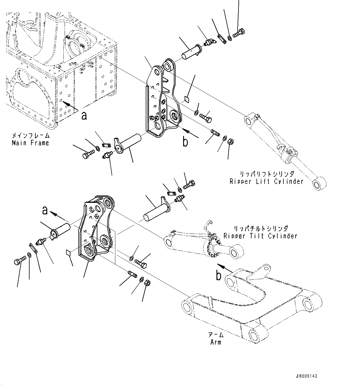 Схема запчастей Komatsu D155AX-7 - РЫХЛИТЕЛЬ КРЕПЛЕНИЕ (№9-) РЫХЛИТЕЛЬ КРЕПЛЕНИЕ, ДЛЯ СТРАН ЕС НОВ. NOISE ARRANGEMENT 