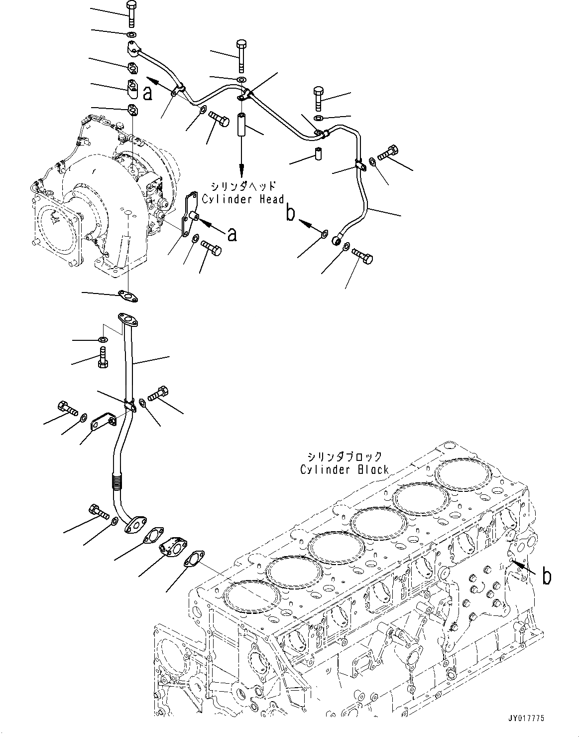 Схема запчастей Komatsu SAA6D140E-6B - KOMATSU РЕГУЛИР. GEOMETRY ТУРБОНАГНЕТАТЕЛЬ (KVGT), СИСТЕМА СМАЗКИ МАСЛОПРОВОДЯЩАЯ ЛИНИЯ (№7-) KOMATSU РЕГУЛИР. GEOMETRY ТУРБОНАГНЕТАТЕЛЬ (KVGT)