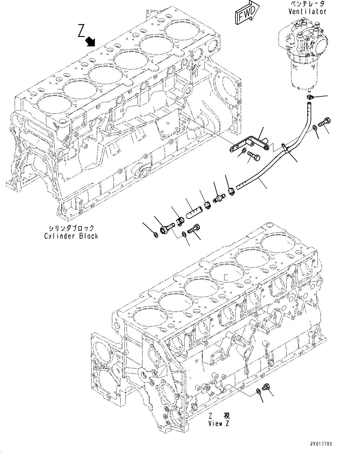 Схема запчастей Komatsu SAA6D140E-6B - KOMATSU ЗАКРЫТ.D CRANKКОРПУС ВЕНТИЛЯТОРILATION (KCCV), ДРЕНАЖН. ТРУБЫ (№7777-) KOMATSU ЗАКРЫТ.D CRANKКОРПУС ВЕНТИЛЯТОРILATION (KCCV), ДЛЯ LANDFILL СПЕЦ-ЯIFICATION