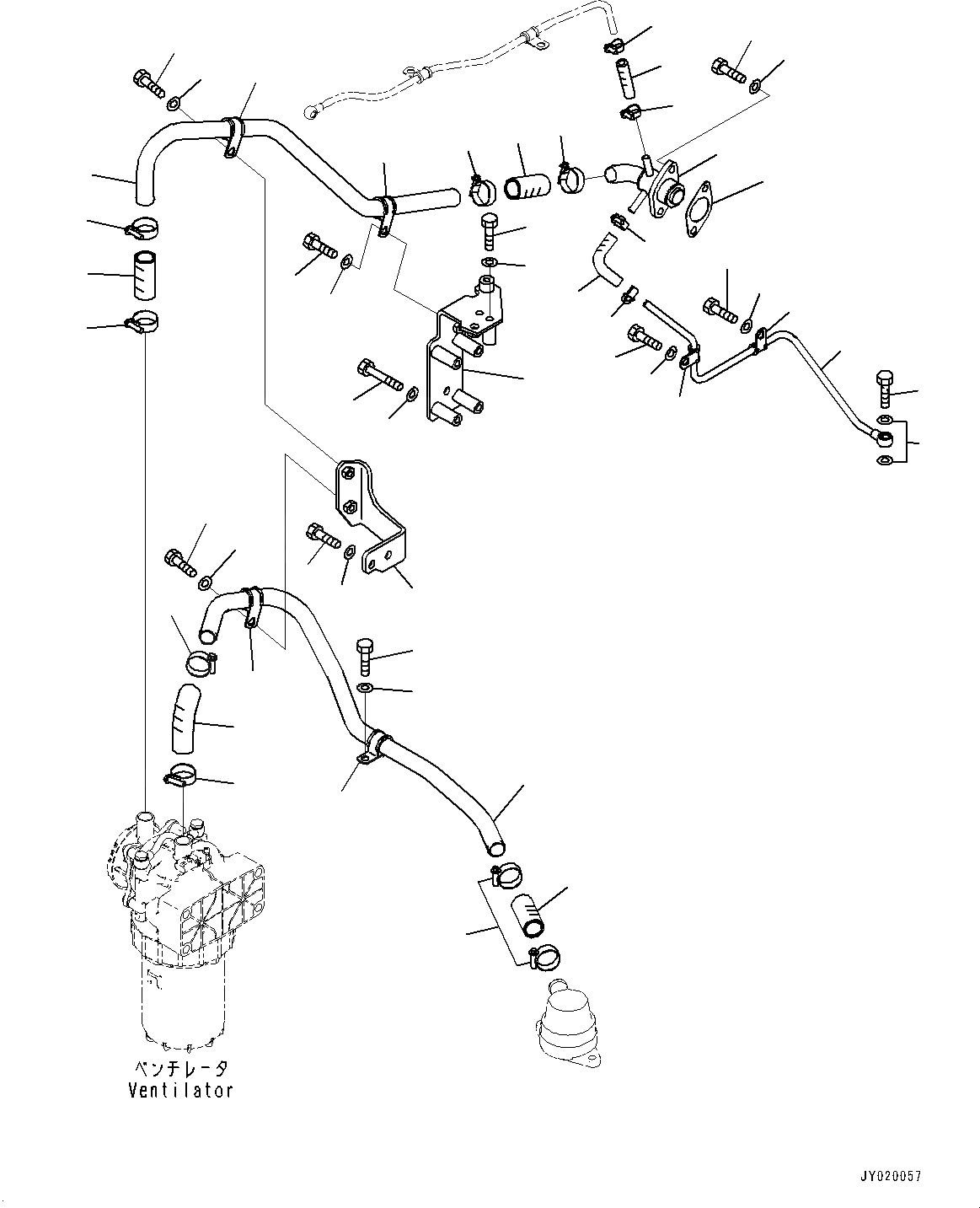 Схема запчастей Komatsu SAA6D140E-6B - KOMATSU ЗАКРЫТ.D CRANKКОРПУС ВЕНТИЛЯТОРILATION (KCCV), ТРУБЫ (№7777-) KOMATSU ЗАКРЫТ.D CRANKКОРПУС ВЕНТИЛЯТОРILATION (KCCV), ДЛЯ LANDFILL СПЕЦ-ЯIFICATION