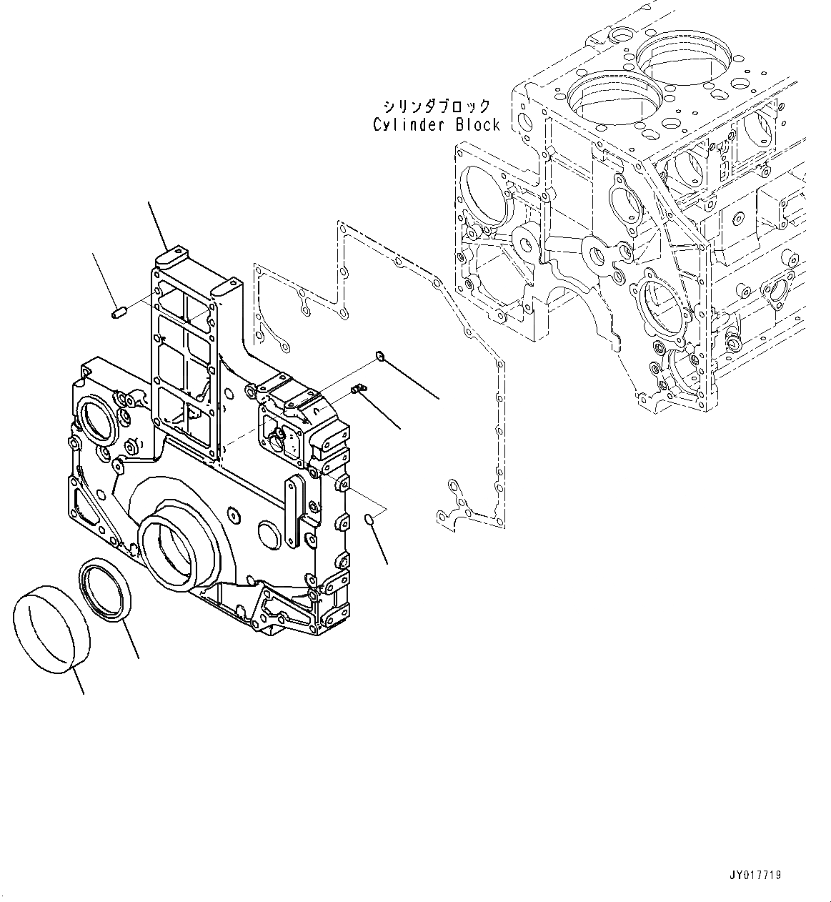 Схема запчастей Komatsu SAA6D140E-6B - ПЕРЕДН. КРЫШКА(№7-) ПЕРЕДН. COVER
