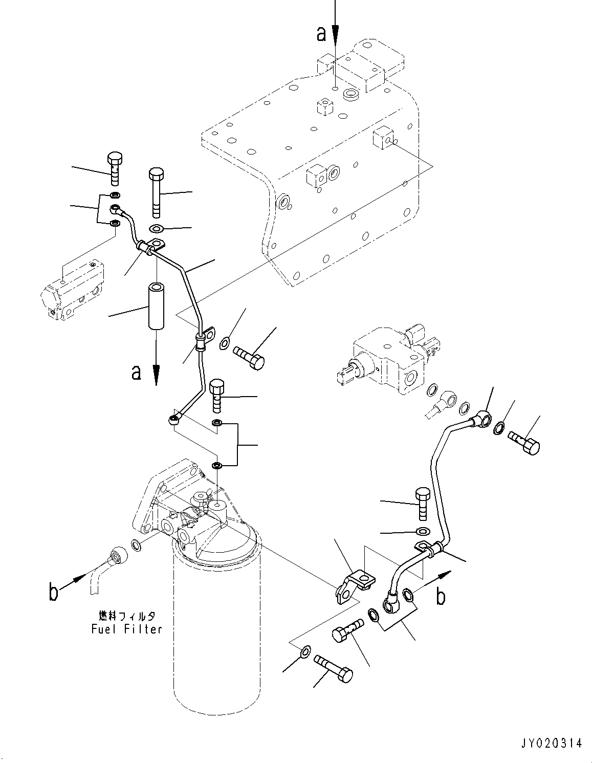 Схема запчастей Komatsu SAA6D140E-6B - ТОПЛИВН. ФИЛЬТР., ВОЗДУШН. ВЕНТИЛЯЦИЯ (№7-) ТОПЛИВН. ФИЛЬТР.