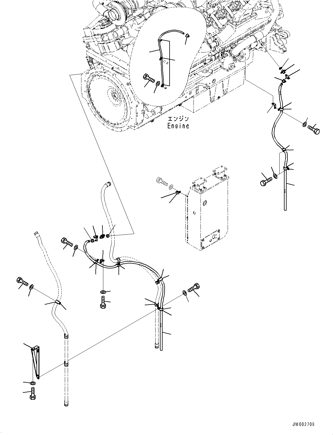 Схема запчастей Komatsu WA1200-6 - КОМПОНЕНТЫ ДВИГАТЕЛЯ, ДРЕНАЖН. ТРУБЫ (№-) КОМПОНЕНТЫ ДВИГАТЕЛЯ