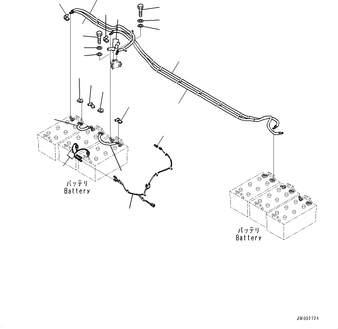Схема запчастей Komatsu WA1200-6 - ПРАВ. КОРПУС АККУМУЛЯТОРА, ПРОВОДКА (№-) ПРАВ. КОРПУС АККУМУЛЯТОРА