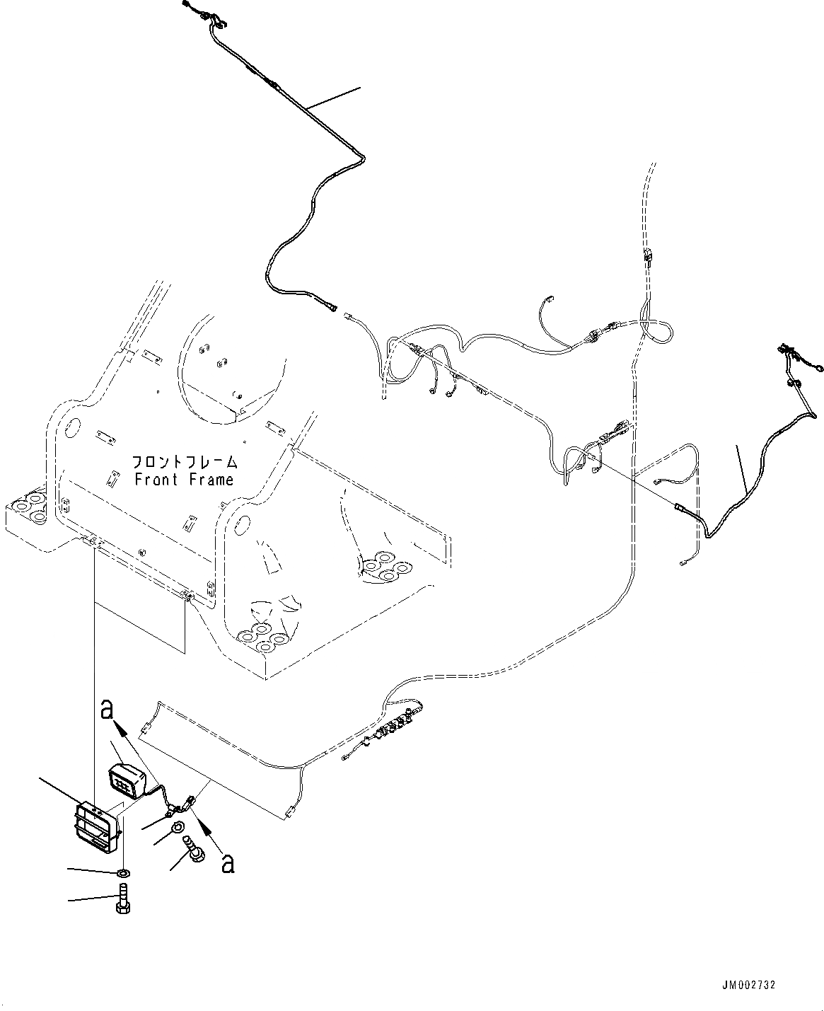 Схема запчастей Komatsu WA1200-6 - ПЕРЕДН. ЭЛЕКТРИЧ. ПРОВОДКА, ДОПОЛН. ЛАМПА РАБОЧ. ОСВЕЩЕНИЯ (№-) ПЕРЕДН. ЭЛЕКТРИЧ. ПРОВОДКА