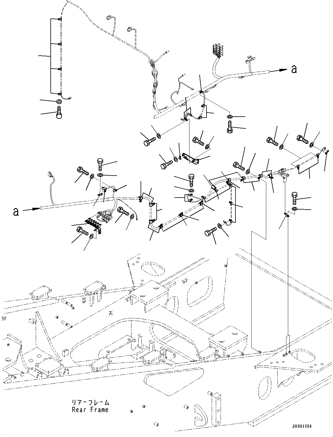 Схема запчастей Komatsu WA1200-6 - ЗАДН. ЭЛЕКТРИЧ. ПРОВОДКА, КРЕПЛЕНИЕ (/) (№-) ЗАДН. ЭЛЕКТРИЧ. ПРОВОДКА