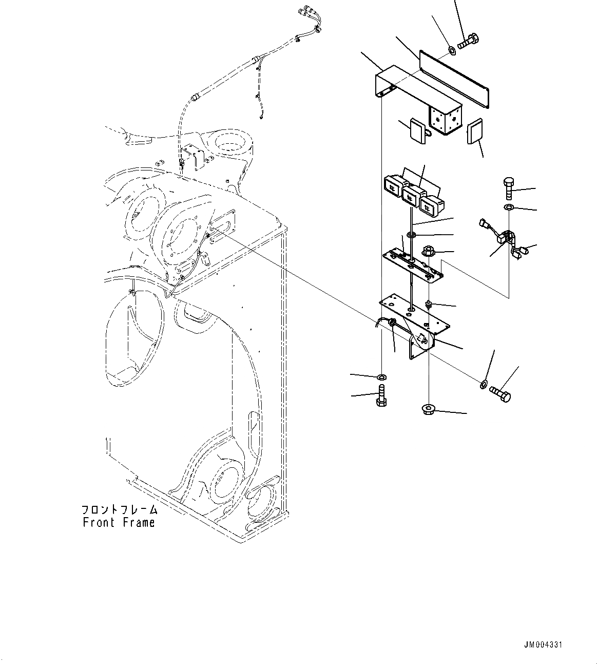 Схема запчастей Komatsu WA1200-6 - ПЕРЕДН. ОСВЕЩЕНИЕ ЛЕВ. (№-) ПЕРЕДН. ОСВЕЩЕНИЕ ЛЕВ.