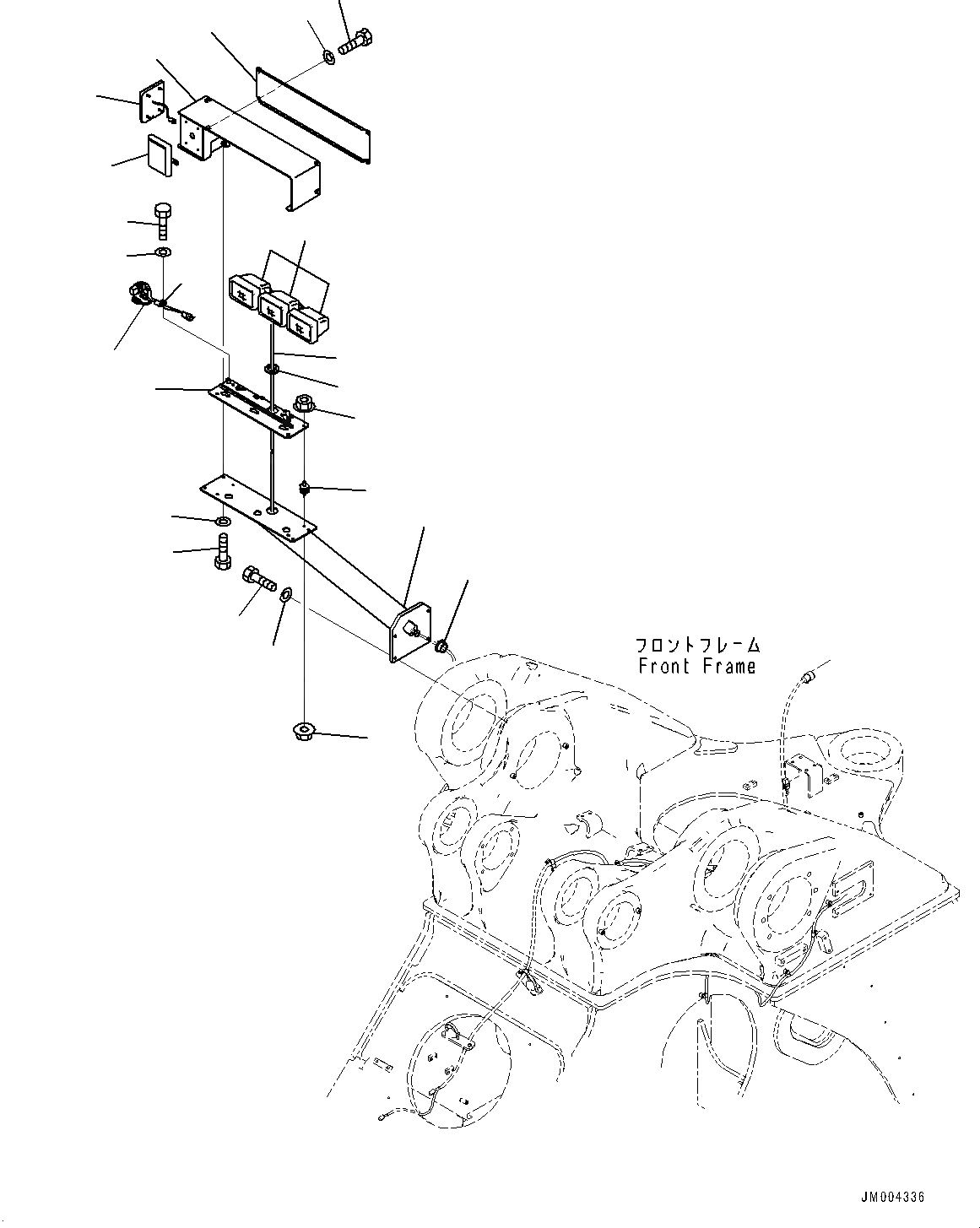 Схема запчастей Komatsu WA1200-6 - ПЕРЕДН. ОСВЕЩЕНИЕ ПРАВ. (№-) ПЕРЕДН. ОСВЕЩЕНИЕ ПРАВ.