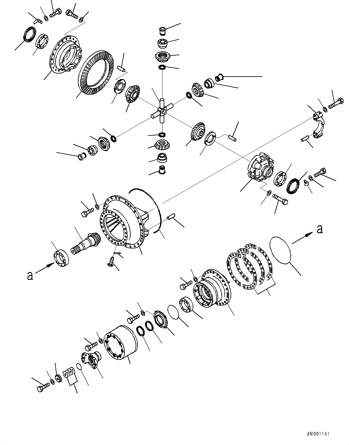 Схема запчастей Komatsu WA1200-6 - ЗАДН. МОСТ, ДИФФЕРЕНЦ. (№-) ЗАДН. МОСТ
