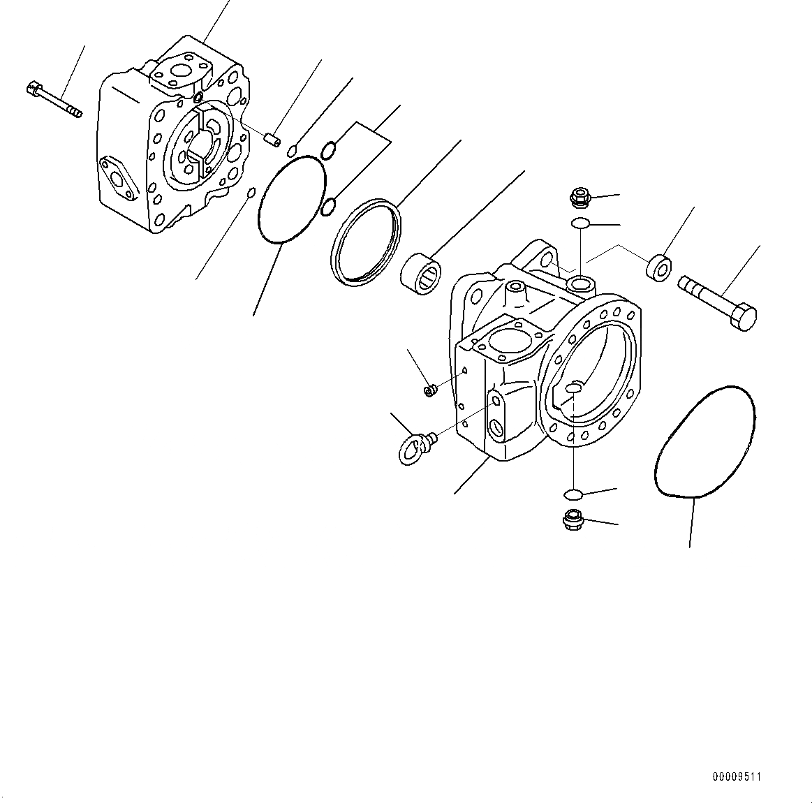 Схема запчастей Komatsu WA1200-6 - ГИДРАВЛ МАСЛ. ОСНОВН. НАСОС, NO. ПОГРУЗ. НАСОС (/) (№-) ГИДРАВЛ МАСЛ. ОСНОВН. НАСОС
