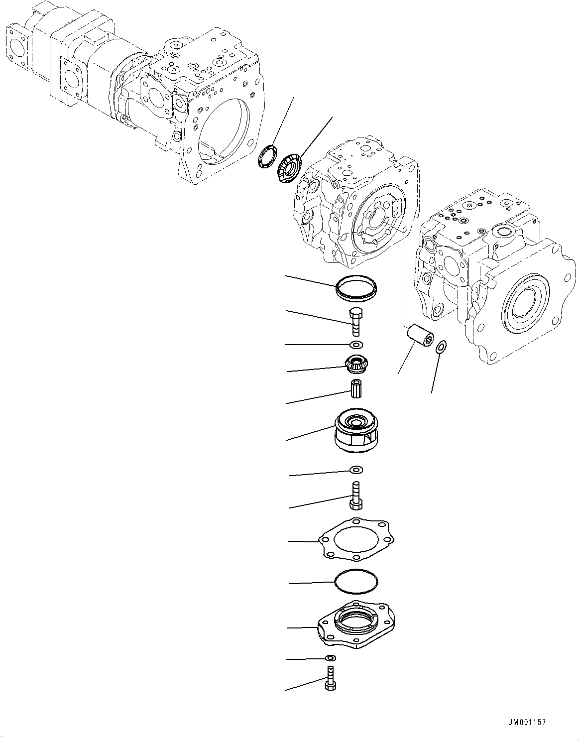Схема запчастей Komatsu WA1200-6 - ГИДРАВЛ МАСЛ. ОСНОВН. НАСОС, НАСОС РУЛЕВ. УПРАВЛ-Я (/) (№-) ГИДРАВЛ МАСЛ. ОСНОВН. НАСОС