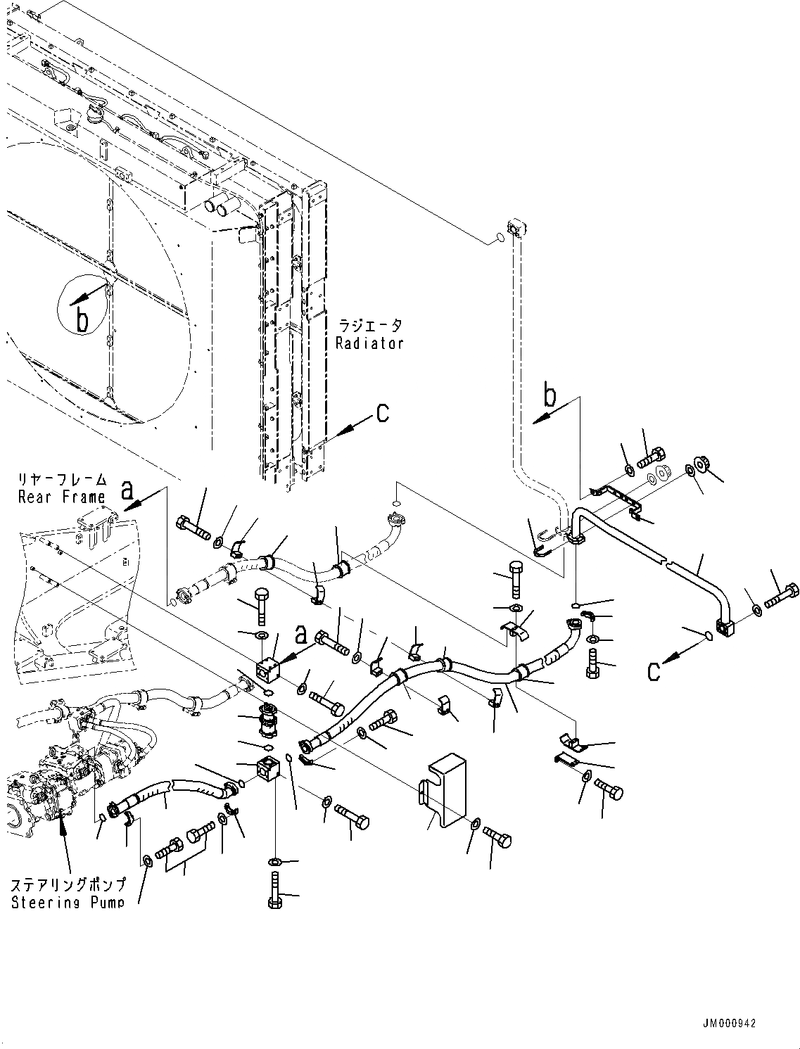 Схема запчастей Komatsu WA1200-6 - ГИДРОЛИНИЯ, СИСТЕМА ТРУБ ОХЛАЖДЕНИЯ, ЗАДН. (/) (№-) ГИДРОЛИНИЯ