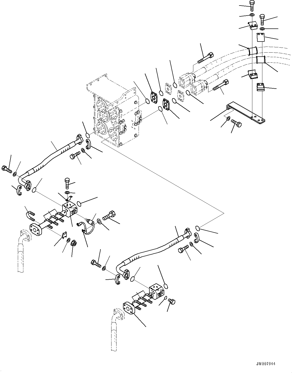 Схема запчастей Komatsu WA1200-6 - РУЛЕВ. УПРАВЛЕНИЕ ГИДРОЛИНИЯ, ГИДРОЛИНИЯ КЛАПАНА РУЛЕВ. УПРАВЛЕНИЯ (/) (№-) РУЛЕВ. УПРАВЛЕНИЕ ГИДРОЛИНИЯ