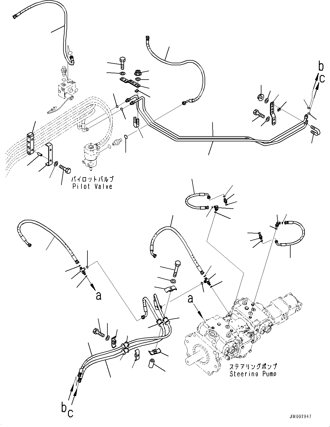 Схема запчастей Komatsu WA1200-6 - РУЛЕВ. УПРАВЛЕНИЕ ГИДРОЛИНИЯ, ГИДРОЛИНИЯ КЛАПАНА РУЛЕВ. УПРАВЛЕНИЯ (/) (№-) РУЛЕВ. УПРАВЛЕНИЕ ГИДРОЛИНИЯ