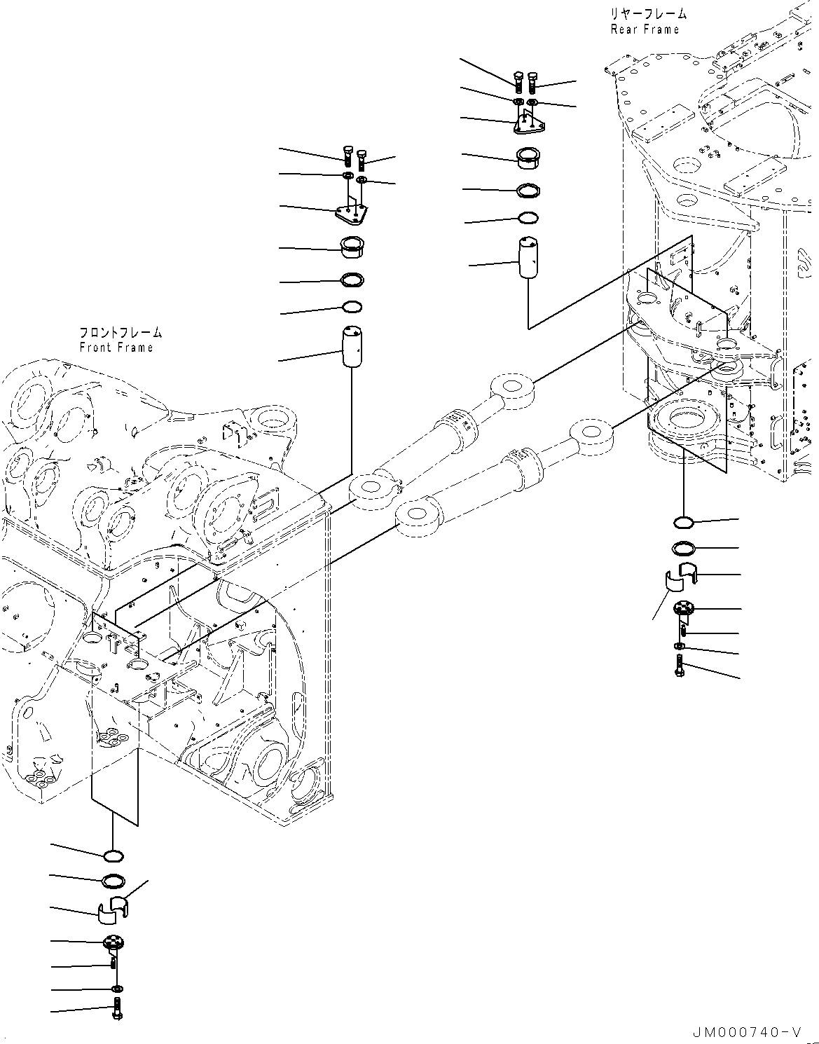 Схема запчастей Komatsu WA1200-6 - ЗАДН. РАМА, ПАЛЕЦ (№-) ЗАДН. РАМА
