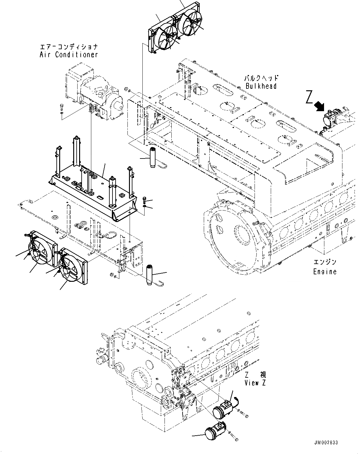Схема запчастей Komatsu WA1200-6 - КОНДИЦ. ВОЗДУХА, КОНДЕНСАТОР (№-) КОНДИЦ. ВОЗДУХА