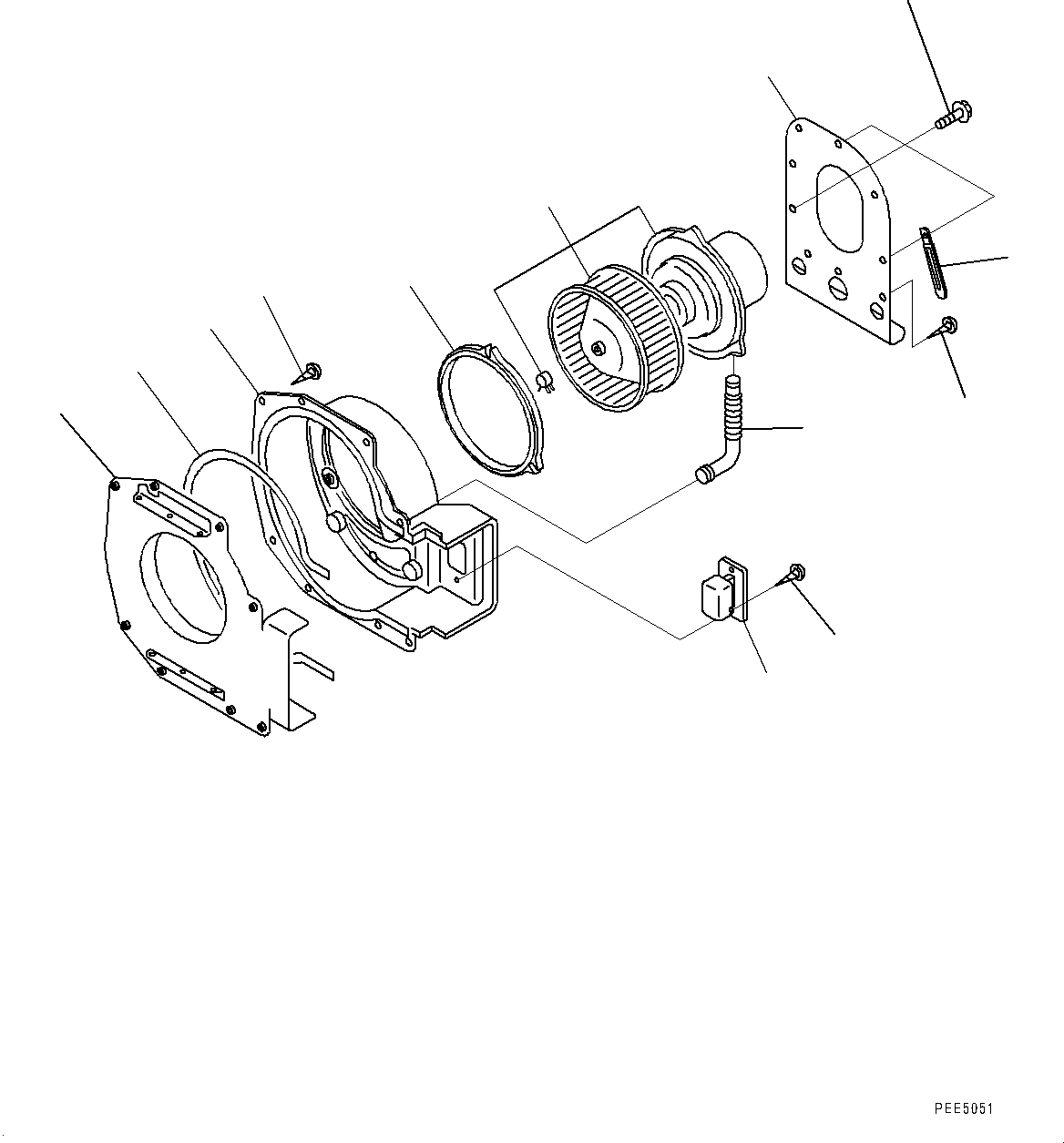 Схема запчастей Komatsu WA1200-6 - ПОЛ, ВНУТР. ЧАСТИ, БЛОК КОНДИЦИОНЕРА (/) (№-) ПОЛ