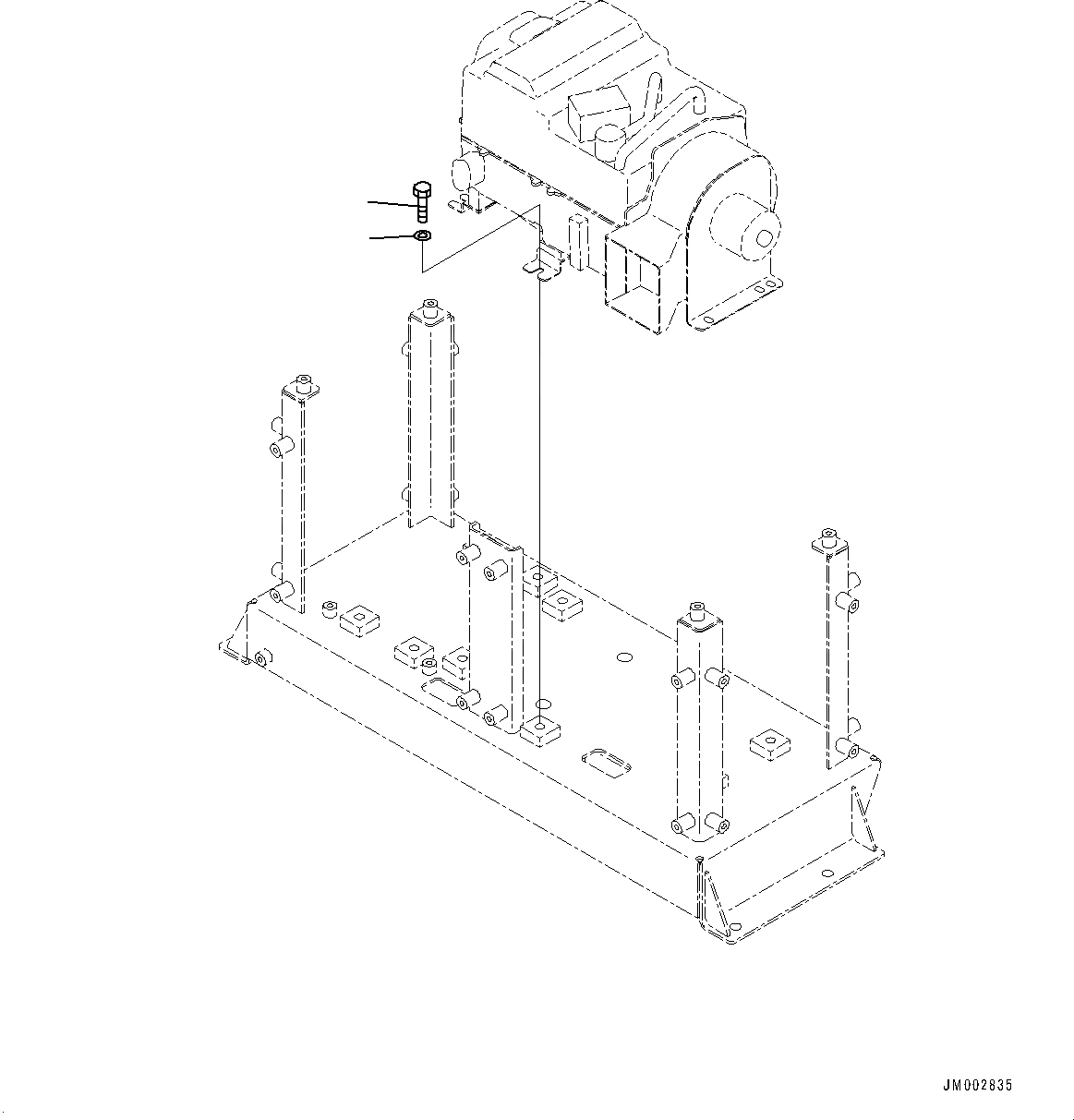 Схема запчастей Komatsu WA1200-6 - КОНДИЦ. ВОЗДУХА, КРЕПЛЕНИЕ БОЛТ (№-) КОНДИЦ. ВОЗДУХА