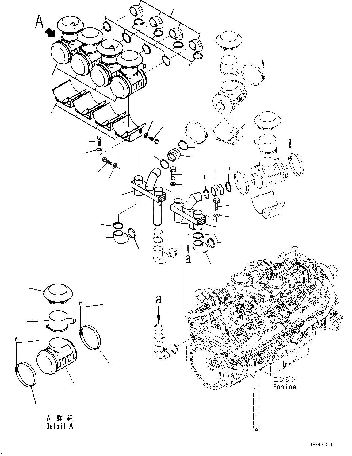 Схема запчастей Komatsu WA1200-6 - BULKHEAD, ВОЗДУХООЧИСТИТЕЛЬ ASSEMBLY (№-) BULKHEAD, БЕЗ EC REGULATION ARRANGEMENT