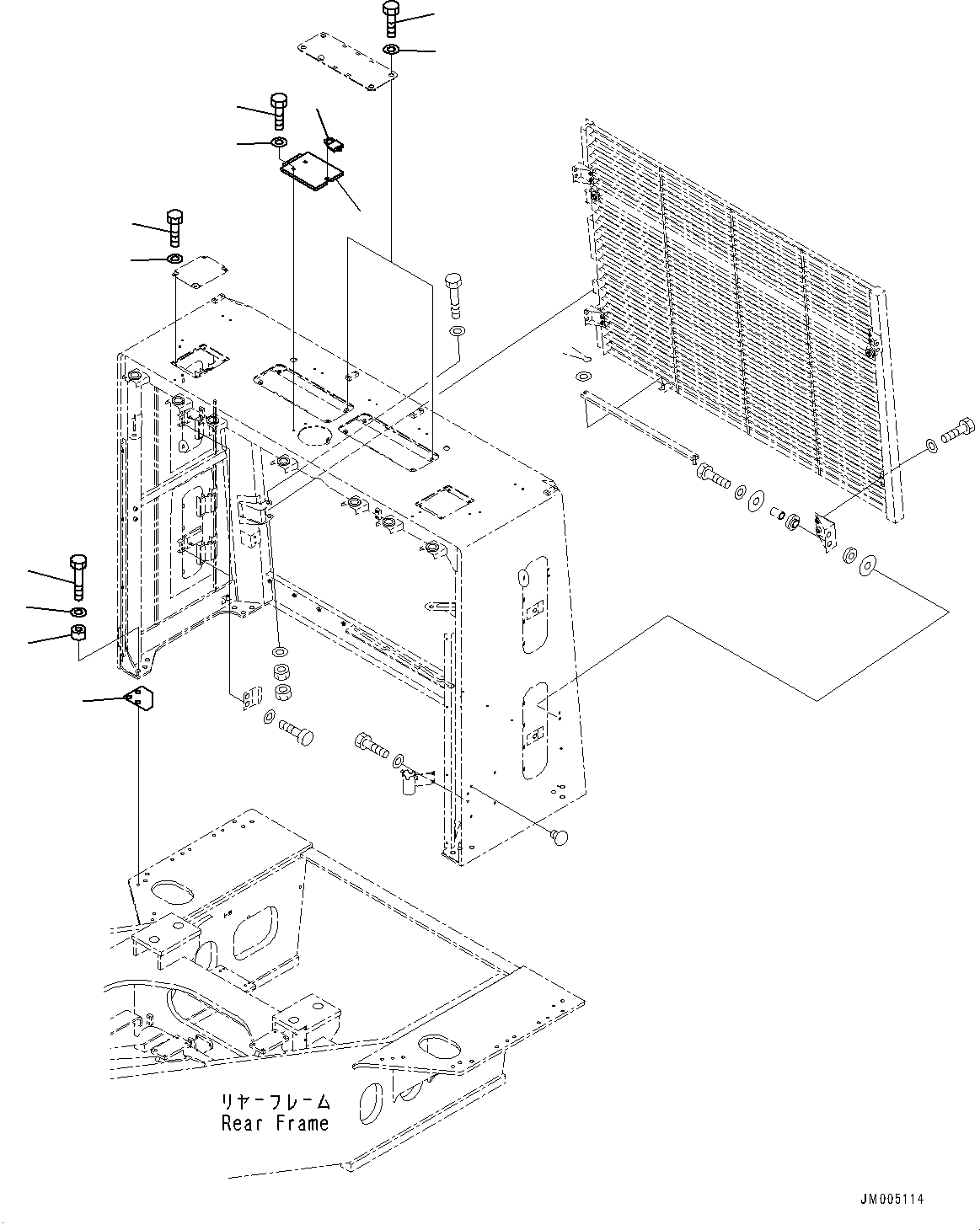 Схема запчастей Komatsu WA1200-6 - ЗАЩИТА РАДИАТОРА AND КАПОТ, ЗАЩИТА РАДИАТОРА (/) (№-) ЗАЩИТА РАДИАТОРА AND КАПОТ