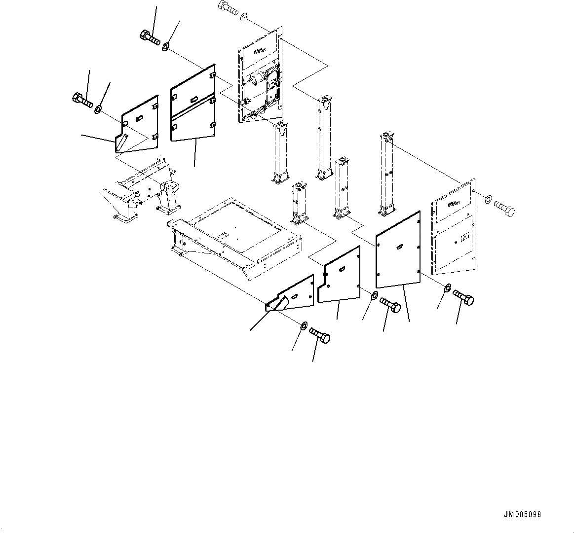 Схема запчастей Komatsu WA1200-6 - ЗАЩИТА РАДИАТОРА AND КАПОТ, БОКОВ. КРЫШКА (/) (№-) ЗАЩИТА РАДИАТОРА AND КАПОТ