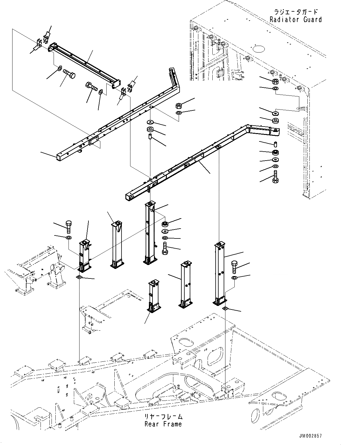 Схема запчастей Komatsu WA1200-6 - ЗАЩИТА РАДИАТОРА AND КАПОТ, БОКОВ. КРЫШКА (/) (№-) ЗАЩИТА РАДИАТОРА AND КАПОТ