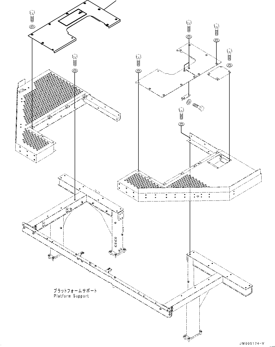 Схема запчастей Komatsu WA1200-6 - ПЛАТФОРМА ГРУППА, ПЛАТФОРМА (/) (№-) ПЛАТФОРМА ГРУППА