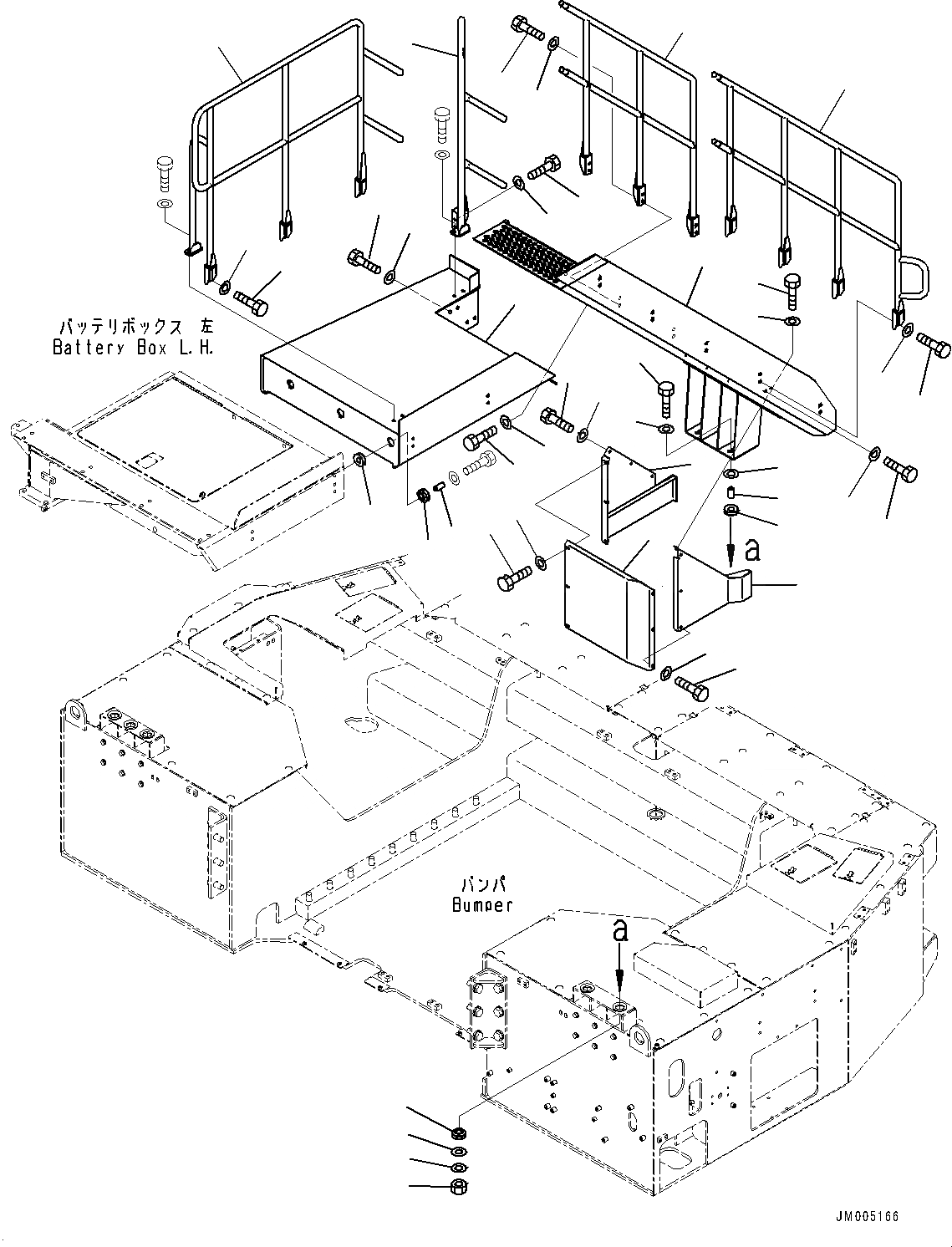 Схема запчастей Komatsu WA1200-6 - ЛЕСТНИЦА И ПОРУЧНИ(№-) ЛЕСТНИЦА И HANDRAIL