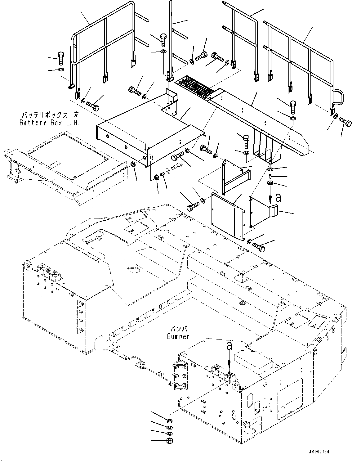 Схема запчастей Komatsu WA1200-6 - ЛЕСТНИЦА И ПОРУЧНИ(№-) ЛЕСТНИЦА И HANDRAIL