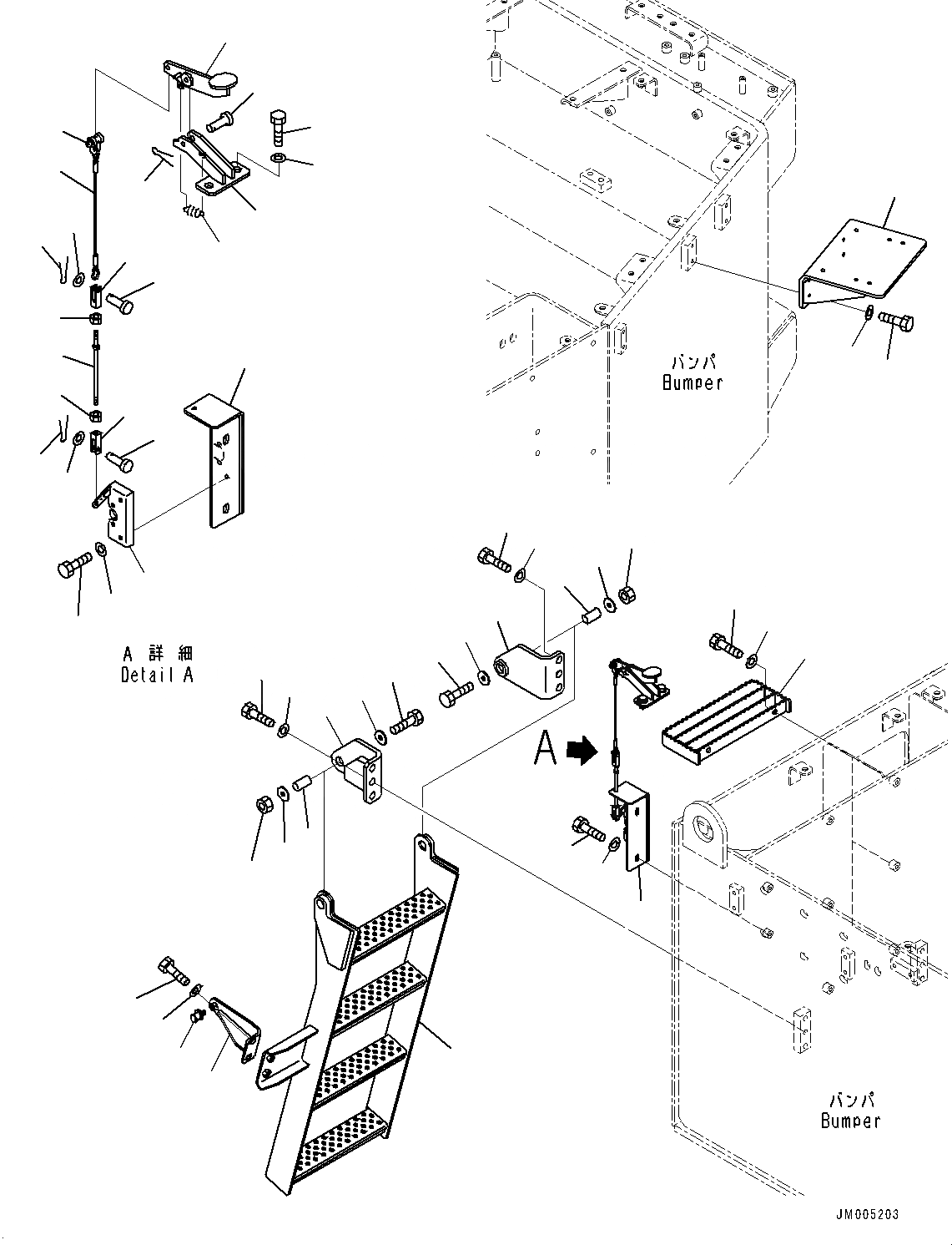 Схема запчастей Komatsu WA1200-6 - БАМПЕР БЛОК, СТУПЕНИ (№-) БАМПЕР БЛОК