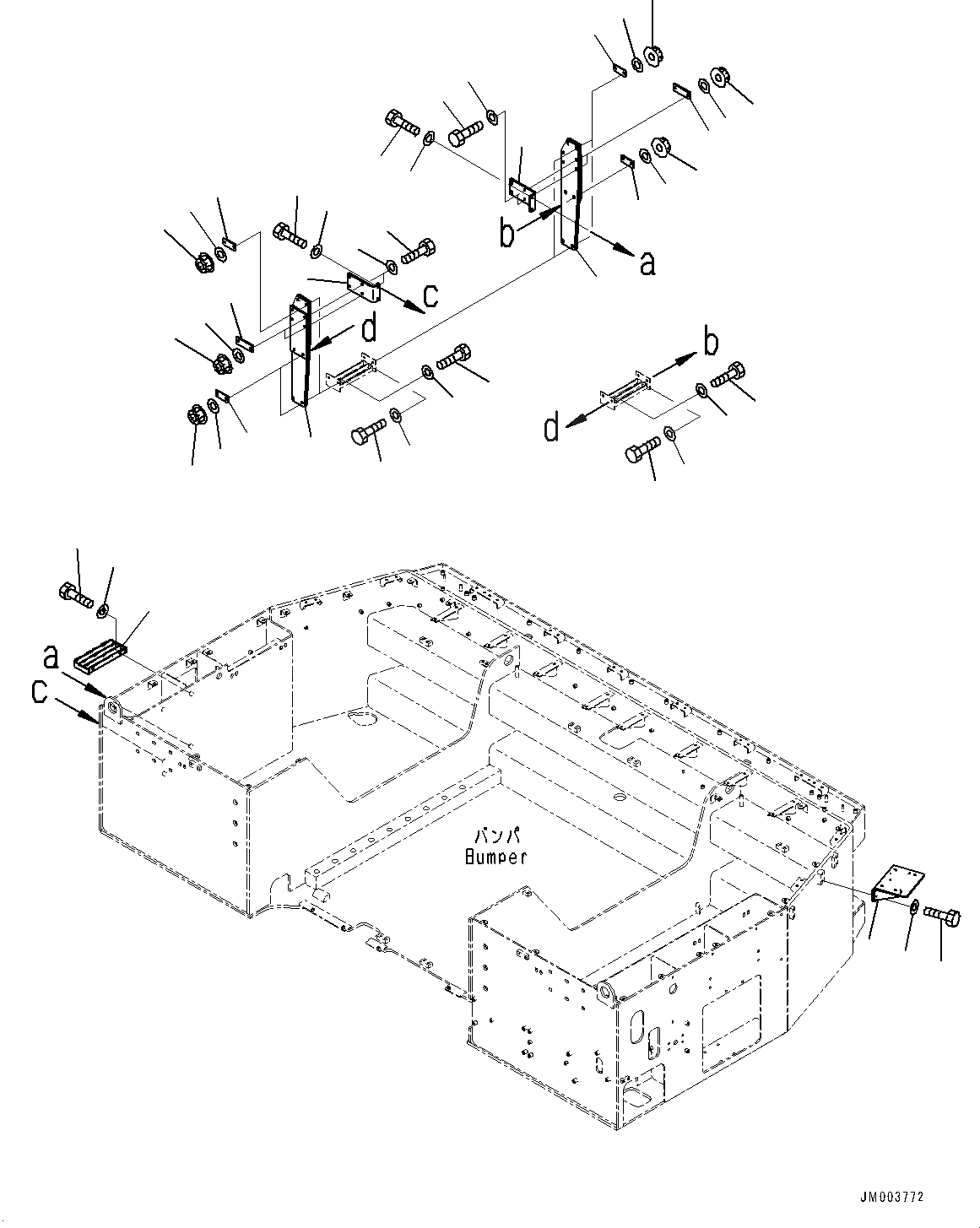 Схема запчастей Komatsu WA1200-6 - БАМПЕР БЛОК, СТУПЕНИ (№-) БАМПЕР БЛОК
