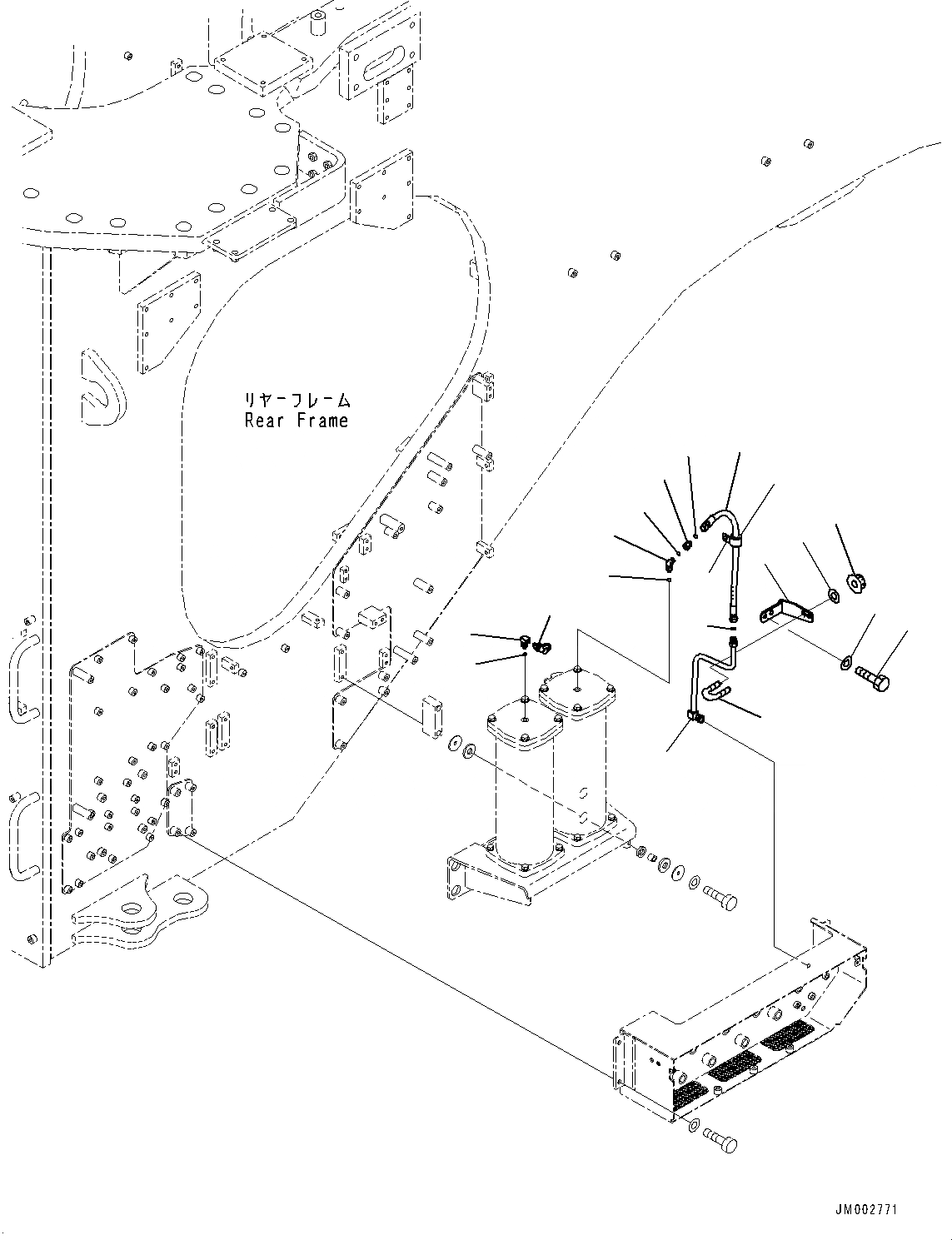 Схема запчастей Komatsu WA1200-6 - SERVICE ЦЕНТР., ТРАНСМИССИЯ МАСЛ. SAMPLING ТРУБЫ (№-) SERVICE ЦЕНТР.