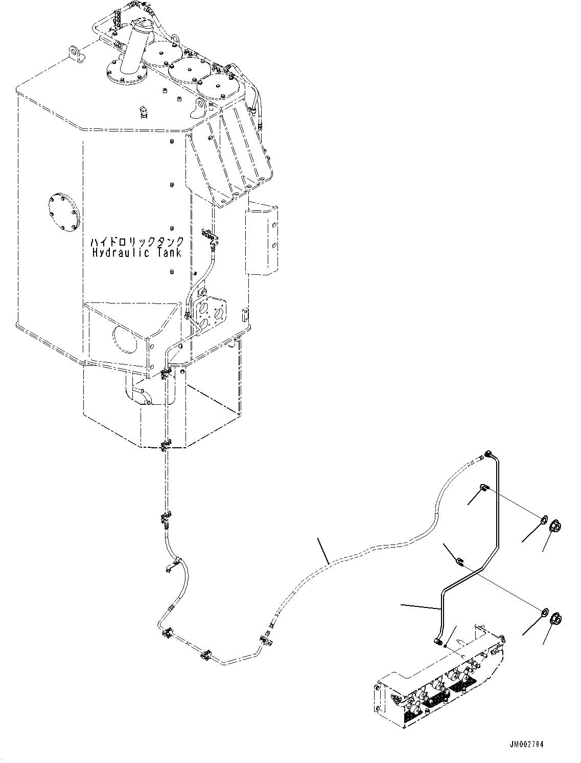 Схема запчастей Komatsu WA1200-6 - SERVICE ЦЕНТР., ГИДР. БАК. SAMPLING ТРУБЫ (№-) SERVICE ЦЕНТР.