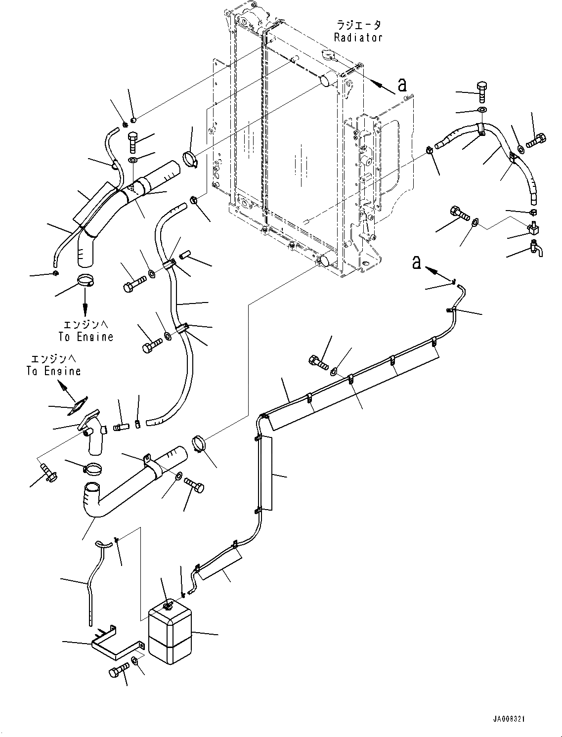 Схема запчастей Komatsu GD755-5R - ХЛАДАГЕНТ ТРУБЫ (№-) ХЛАДАГЕНТ ТРУБЫ