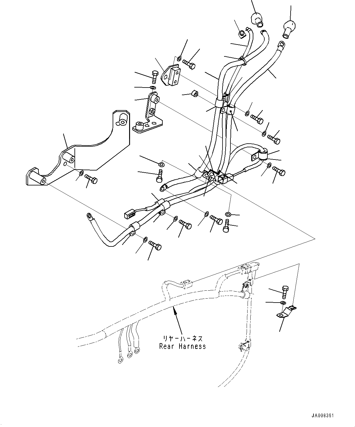 Схема запчастей Komatsu GD755-5R - ЗАДН. ЭЛЕКТРИЧ. ПРОВОДКА, ГЕНЕРАТОР ПРОВОДКА (№-) ЗАДН. ЭЛЕКТРИЧ. ПРОВОДКА