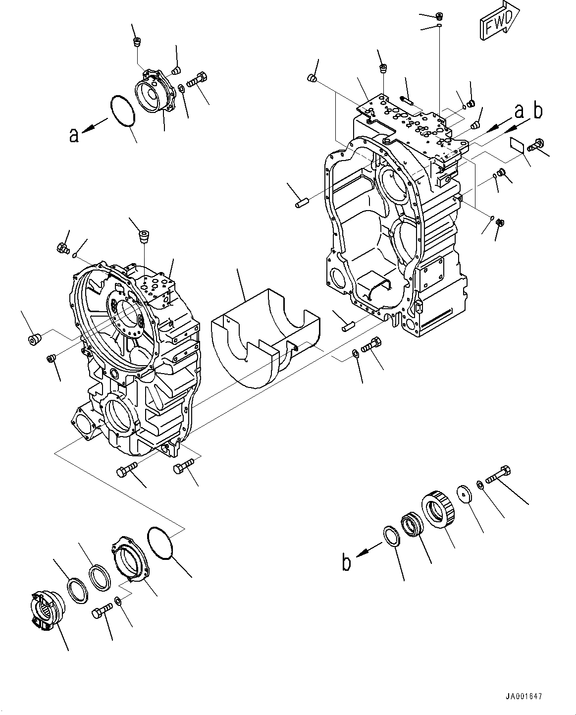 Схема запчастей Komatsu GD755-5R - ГИДРОТРАНСФОРМАТОР И ТРАНСМИССИЯ, КОРПУС (№-) ГИДРОТРАНСФОРМАТОР И ТРАНСМИССИЯ