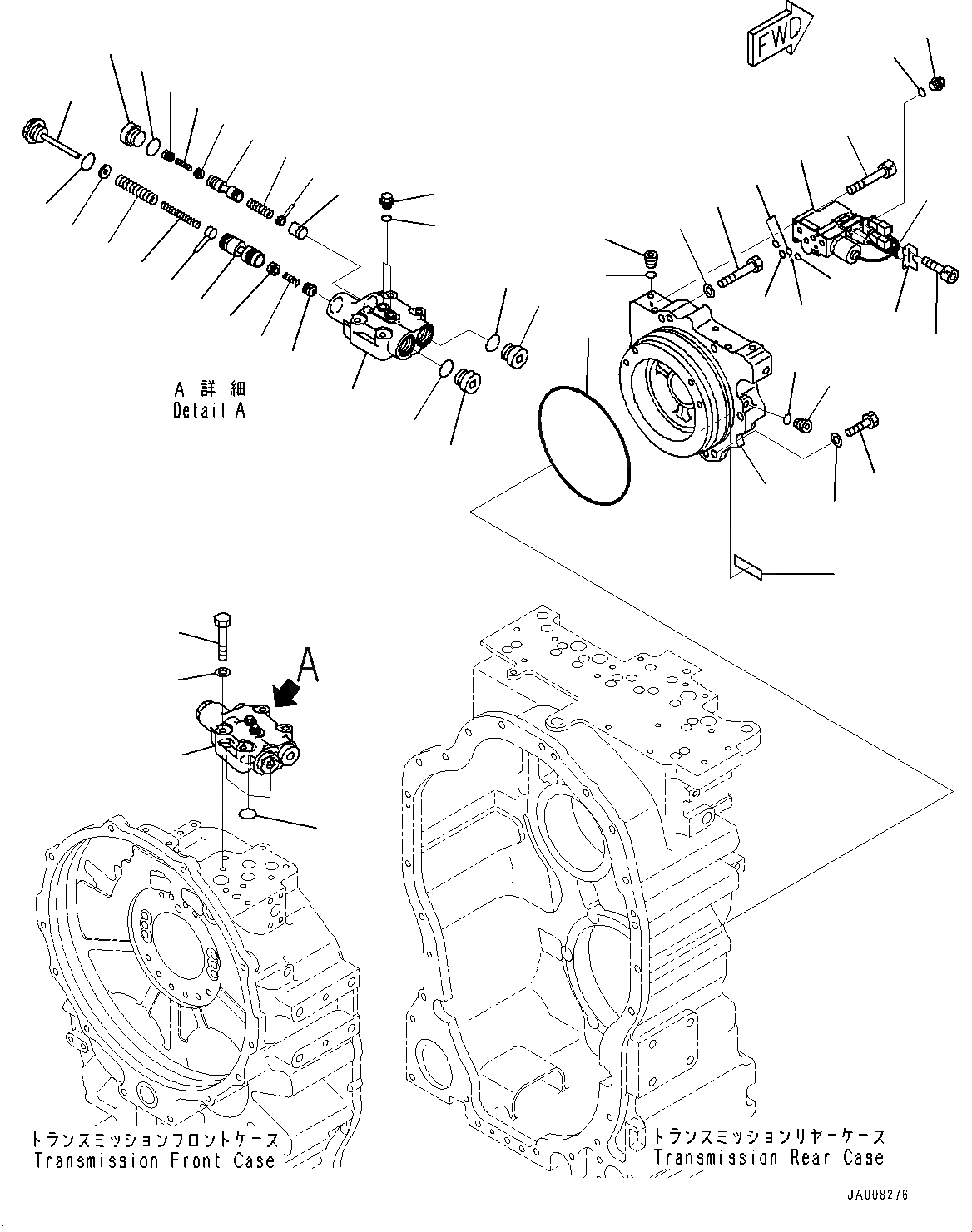 Схема запчастей Komatsu GD755-5R - ГИДРОТРАНСФОРМАТОР И ТРАНСМИССИЯ, РАЗГРУЗ. КЛАПАН (№-) ГИДРОТРАНСФОРМАТОР И ТРАНСМИССИЯ