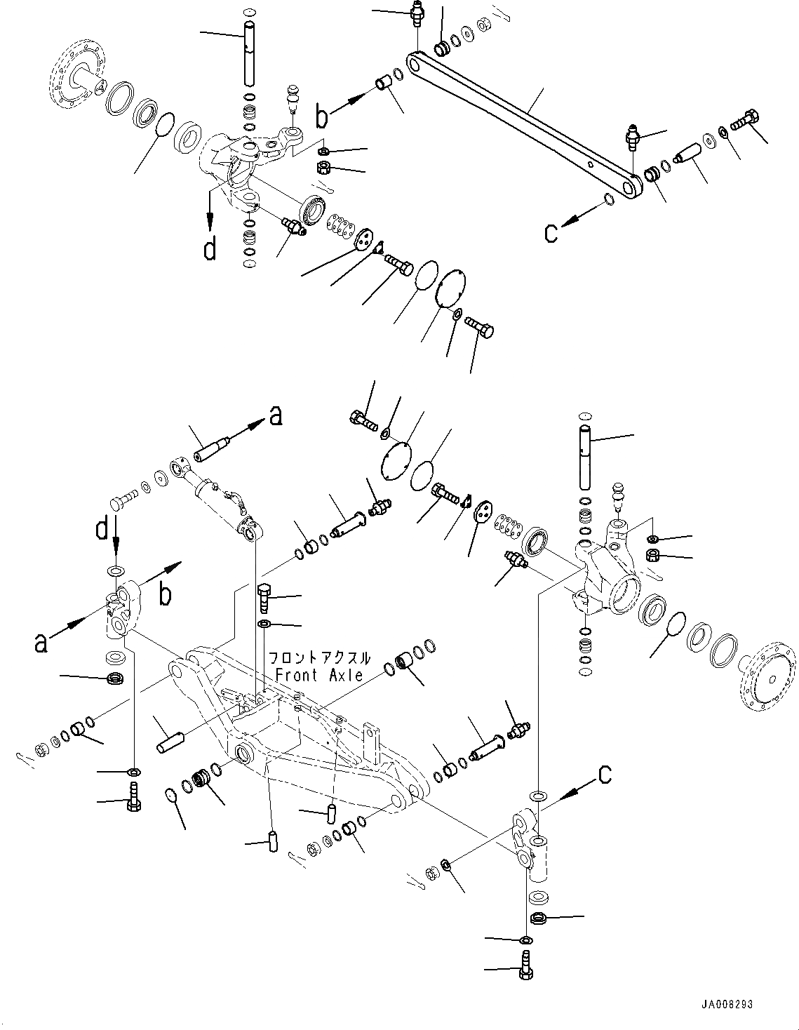 Схема запчастей Komatsu GD755-5R - ПЕРЕДНИЙ МОСТ, ROD (№-) ПЕРЕДНИЙ МОСТ