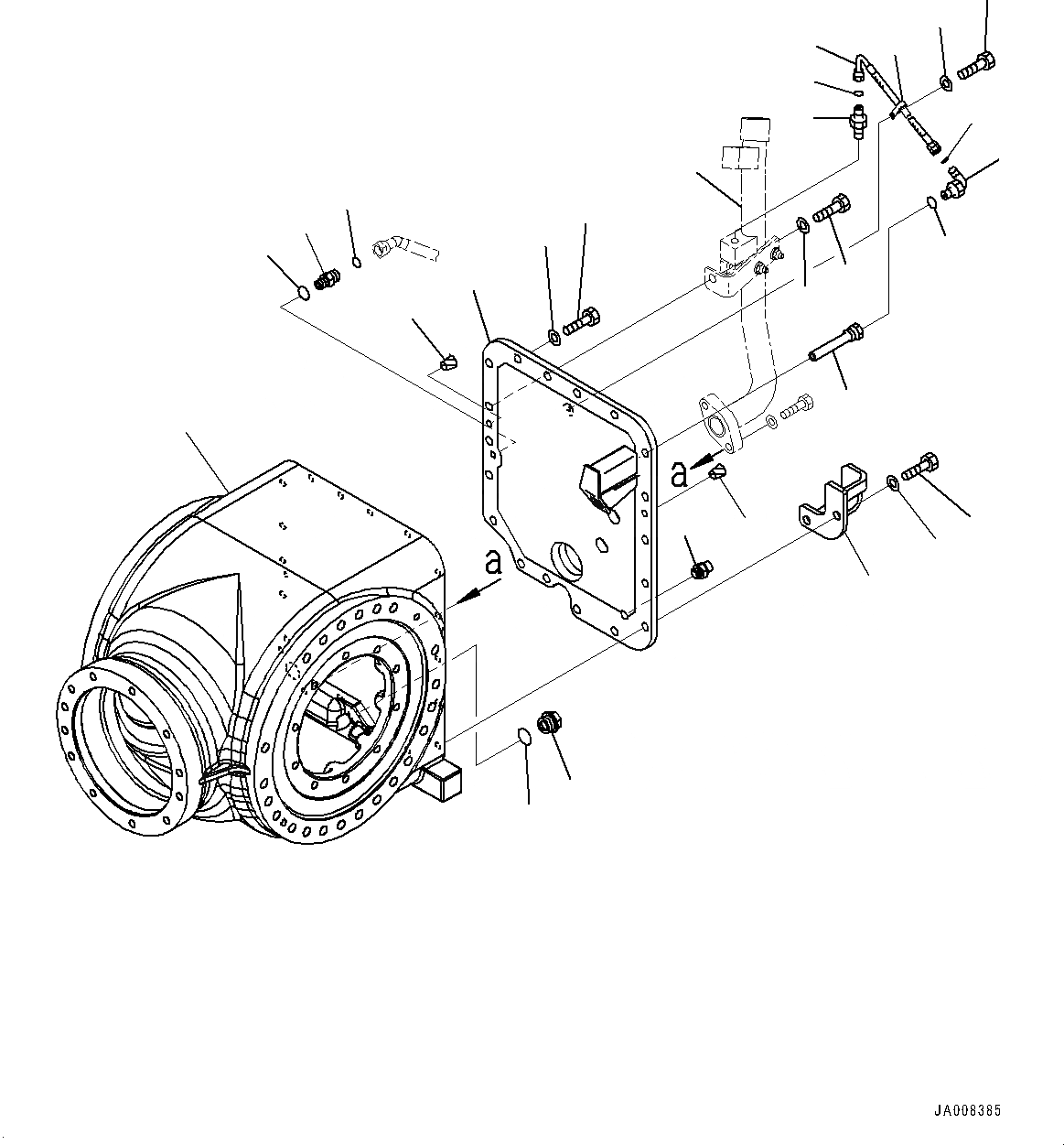 Схема запчастей Komatsu GD755-5R - ЗАДН. МОСТ, КОНЕЧНАЯ ПЕРЕДАЧА, ЦЕНТР. КОРПУС (№-) ЗАДН. МОСТ