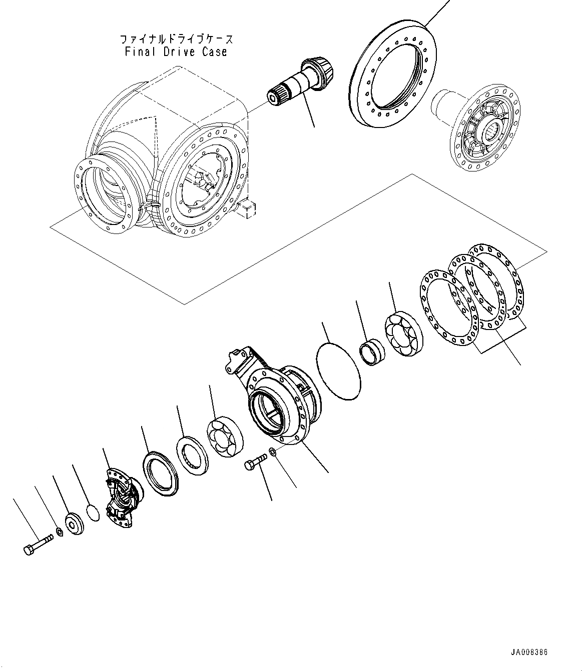 Схема запчастей Komatsu GD755-5R - ЗАДН. МОСТ, КОНЕЧНАЯ ПЕРЕДАЧА, КОНИЧЕСКАЯ ПЕРЕДАЧА (№-) ЗАДН. МОСТ