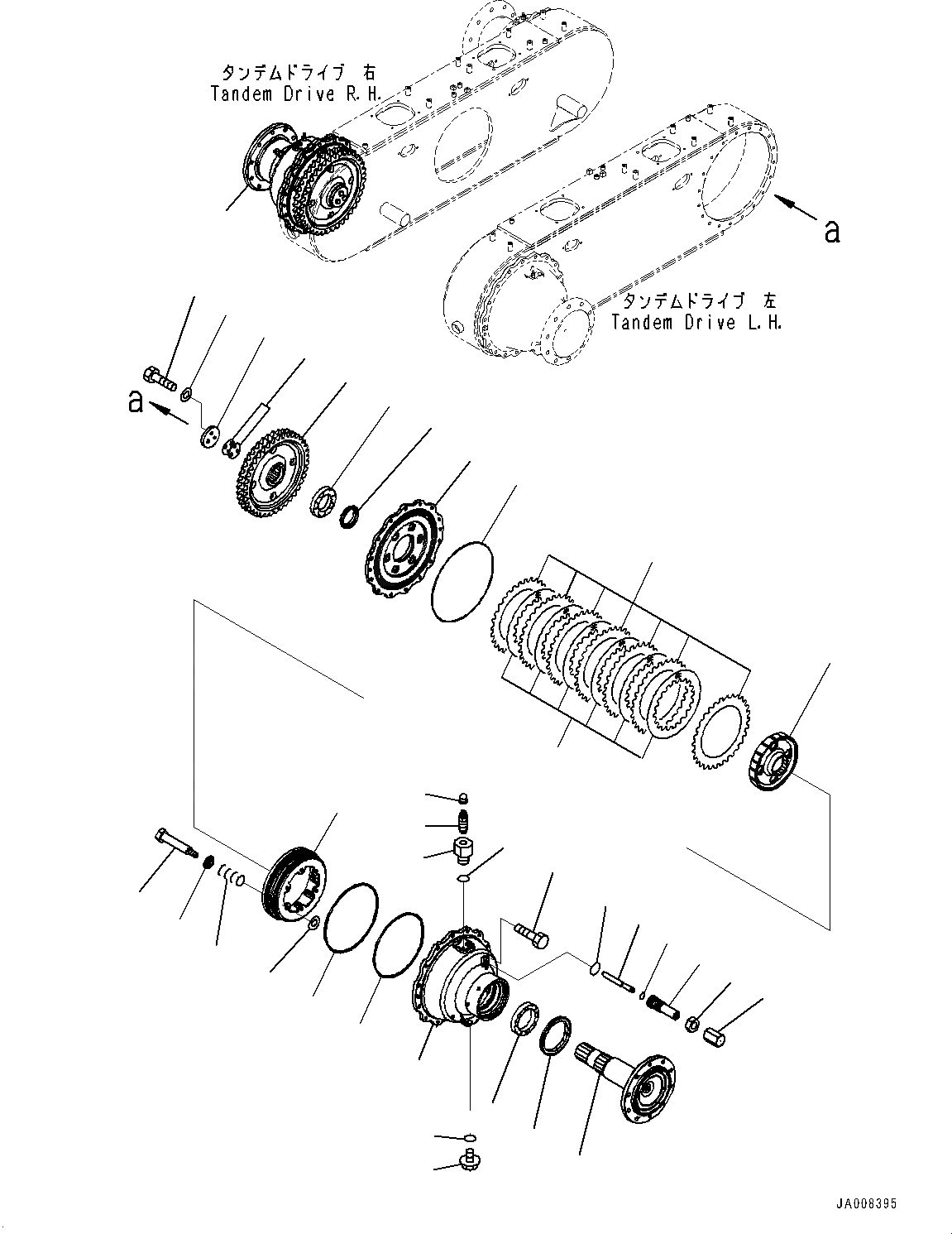 Схема запчастей Komatsu GD755-5R - ЗАДН. МОСТ, A ПРИВОД (№-) ЗАДН. МОСТ