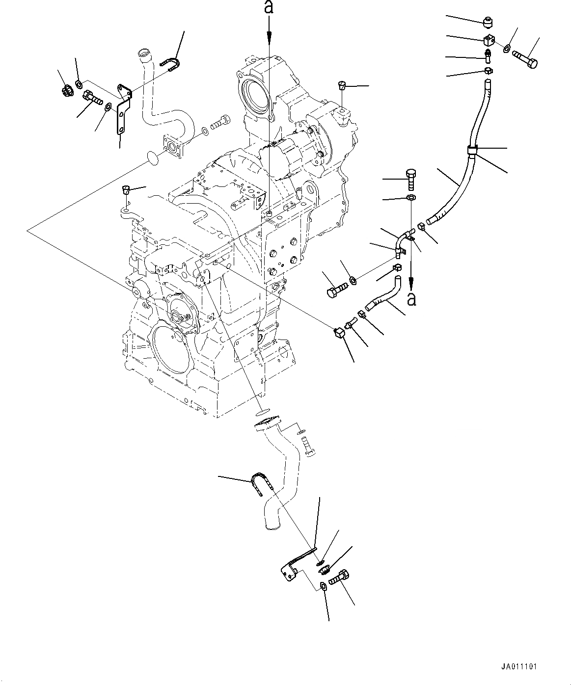 Схема запчастей Komatsu GD755-5R - ГИДРОТРАНСФОРМАТОР И ТРАНСМИССИЯ МАСЛОПРОВОДЯЩАЯ ЛИНИЯ, ПАТРУБКИ И КОРПУС (№-) ГИДРОТРАНСФОРМАТОР И ТРАНСМИССИЯ МАСЛОПРОВОДЯЩАЯ ЛИНИЯ