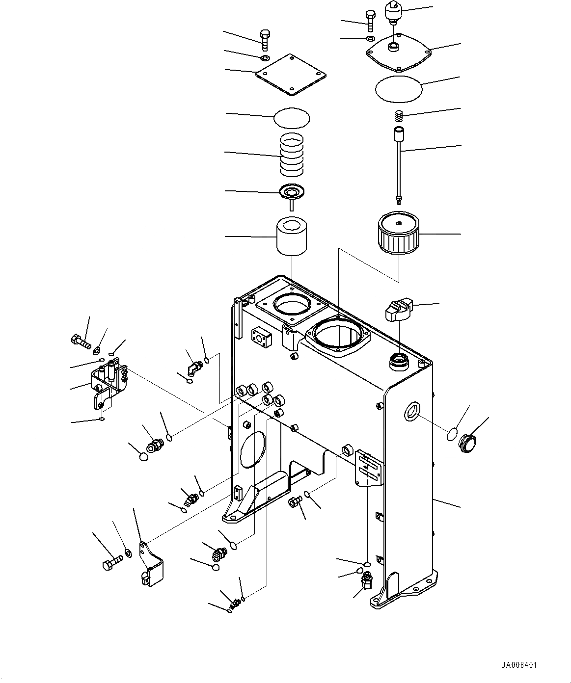Схема запчастей Komatsu GD755-5R - ГИДР. БАК., БАК (№-) ГИДР. БАК.