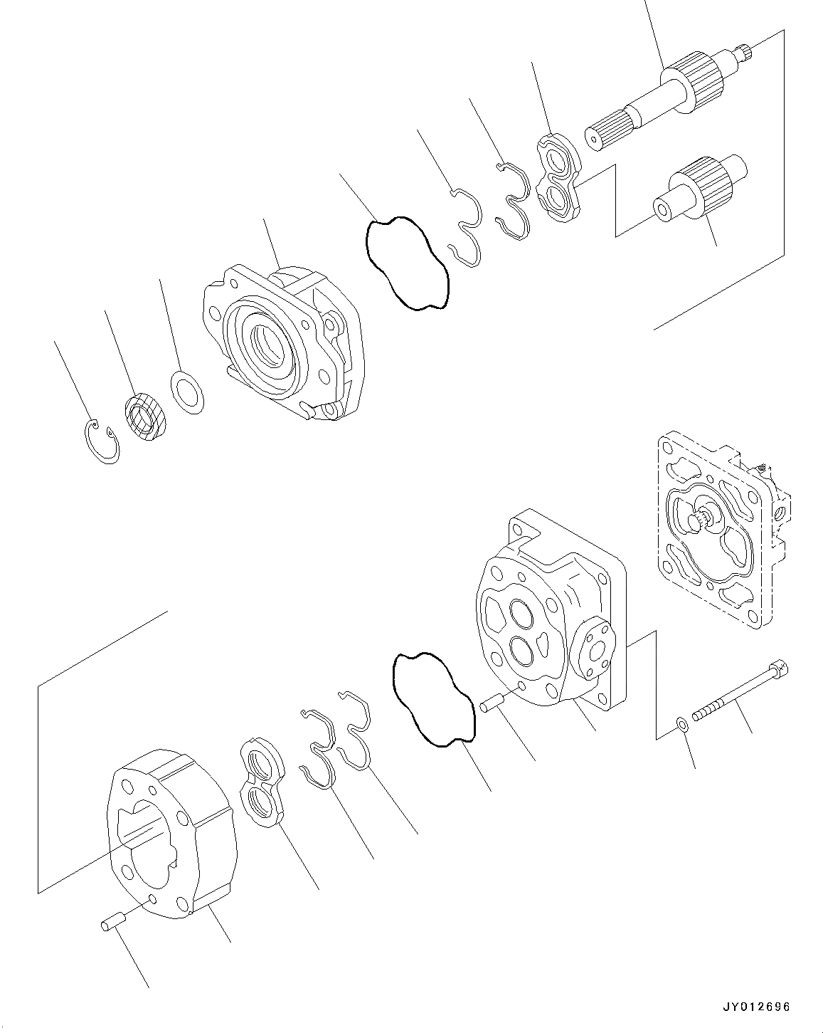 Схема запчастей Komatsu GD755-5R - ГИДРАВЛ МАСЛ. НАСОС, СИЛОВАЯ ПЕРЕДАЧА НАСОС (/) (№-) ГИДРАВЛ МАСЛ. НАСОС