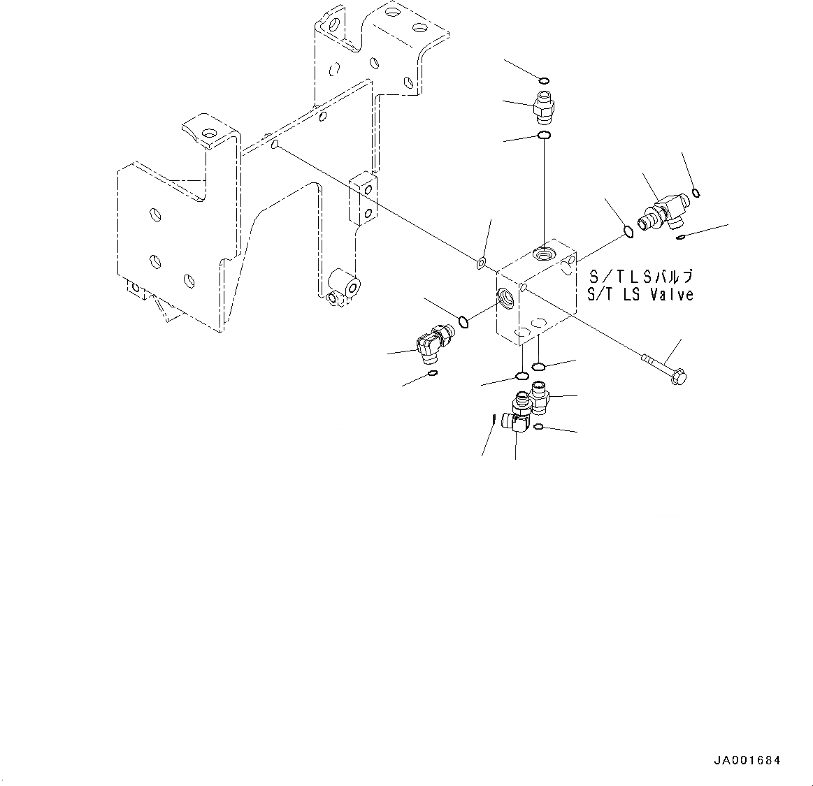 Схема запчастей Komatsu GD755-5R - ПОЛ КЛАПАН, РУЛЕВ. УПРАВЛЕНИЕ LS КЛАПАН (№-) ПОЛ КЛАПАН